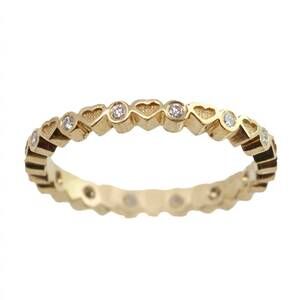 NEW HIDALGO diamond heart band ring in gold